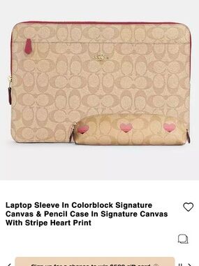COACH Laptop Sleeve in Color block Signature Canvas, 13 inch (NWOT)